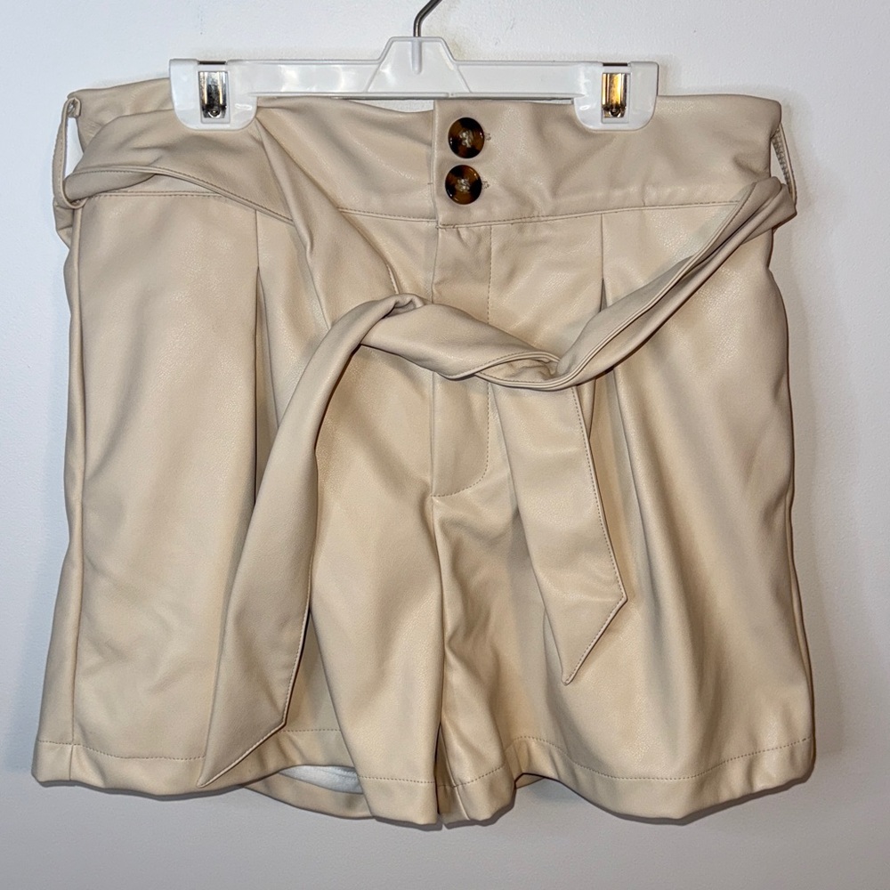 THML Beige High Waist Shorts